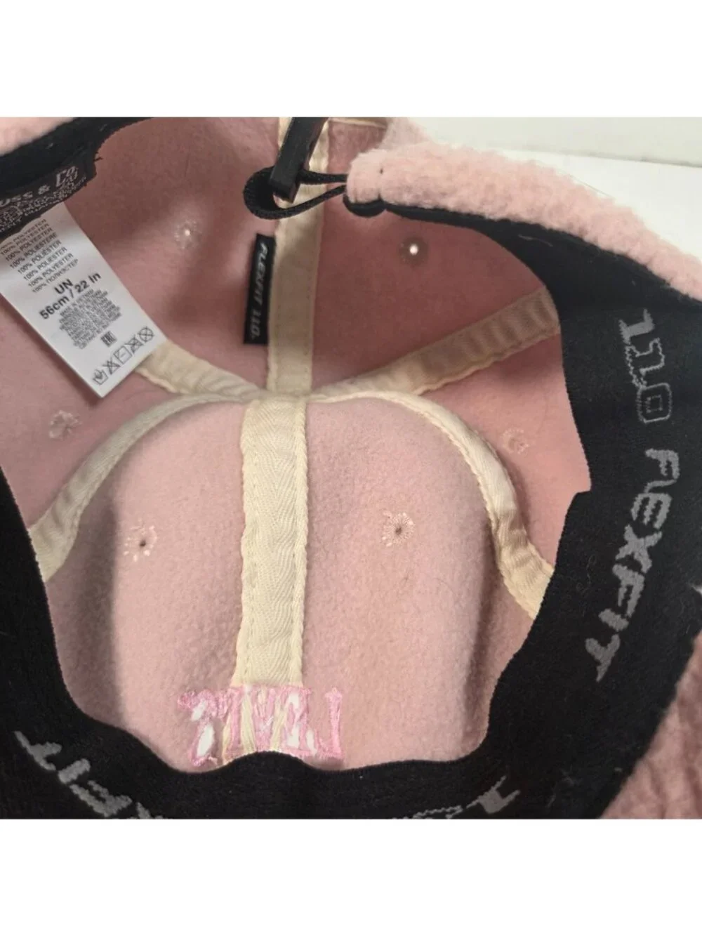 Levi’s Pink Sherpa Fleece Baseball Cap Embroidered Logo Cozy Hat